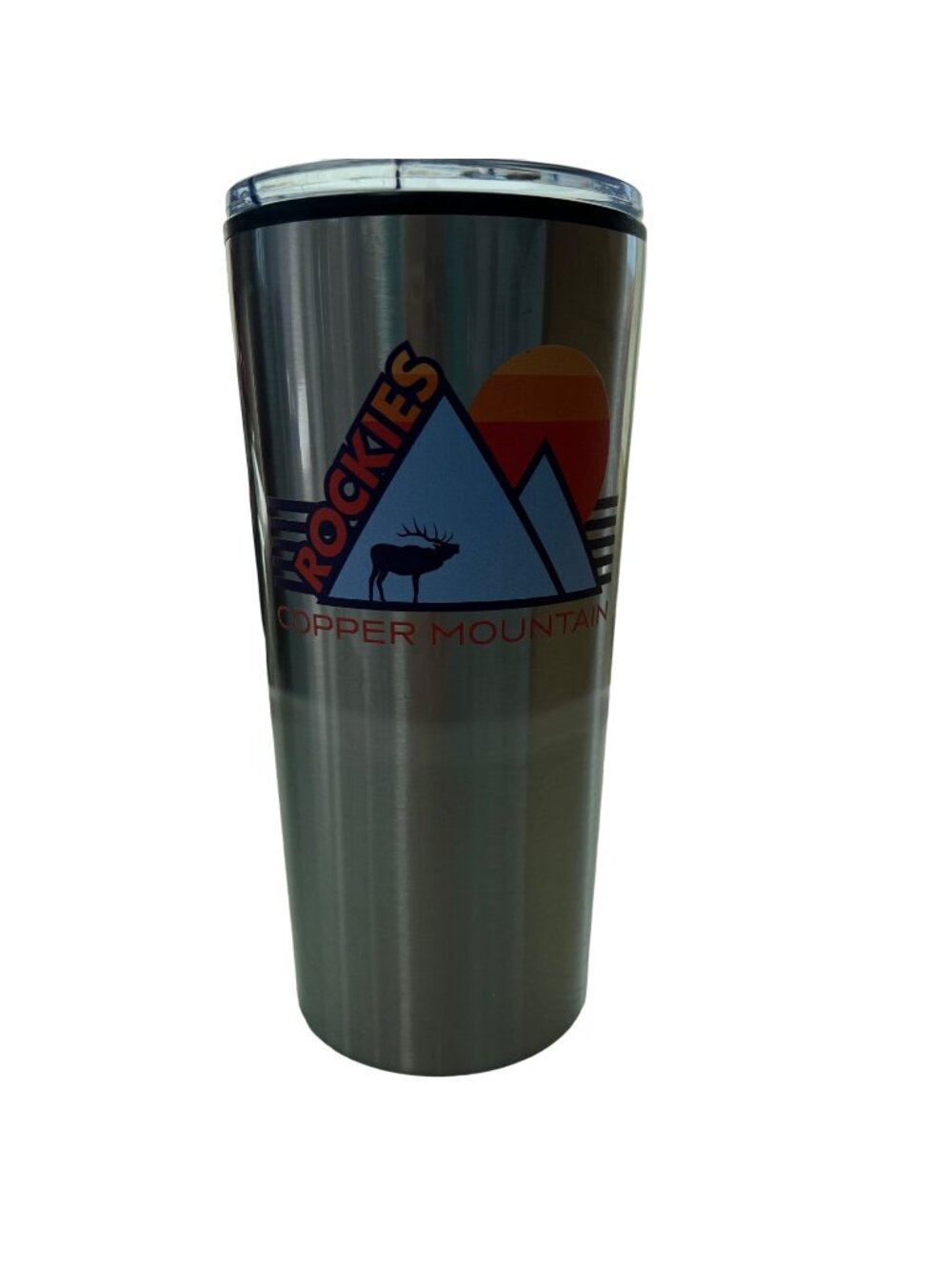Logo Brands Travel Tumbler Rockies Copper Mountain Insulated with Lid Silver NEW